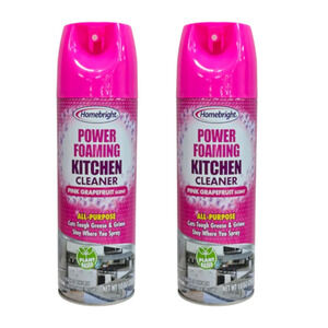 2pk HOMEBRIGHT Power Foaming‎ Kitchen Cleaner 10oz Pink Grapefruit Scent